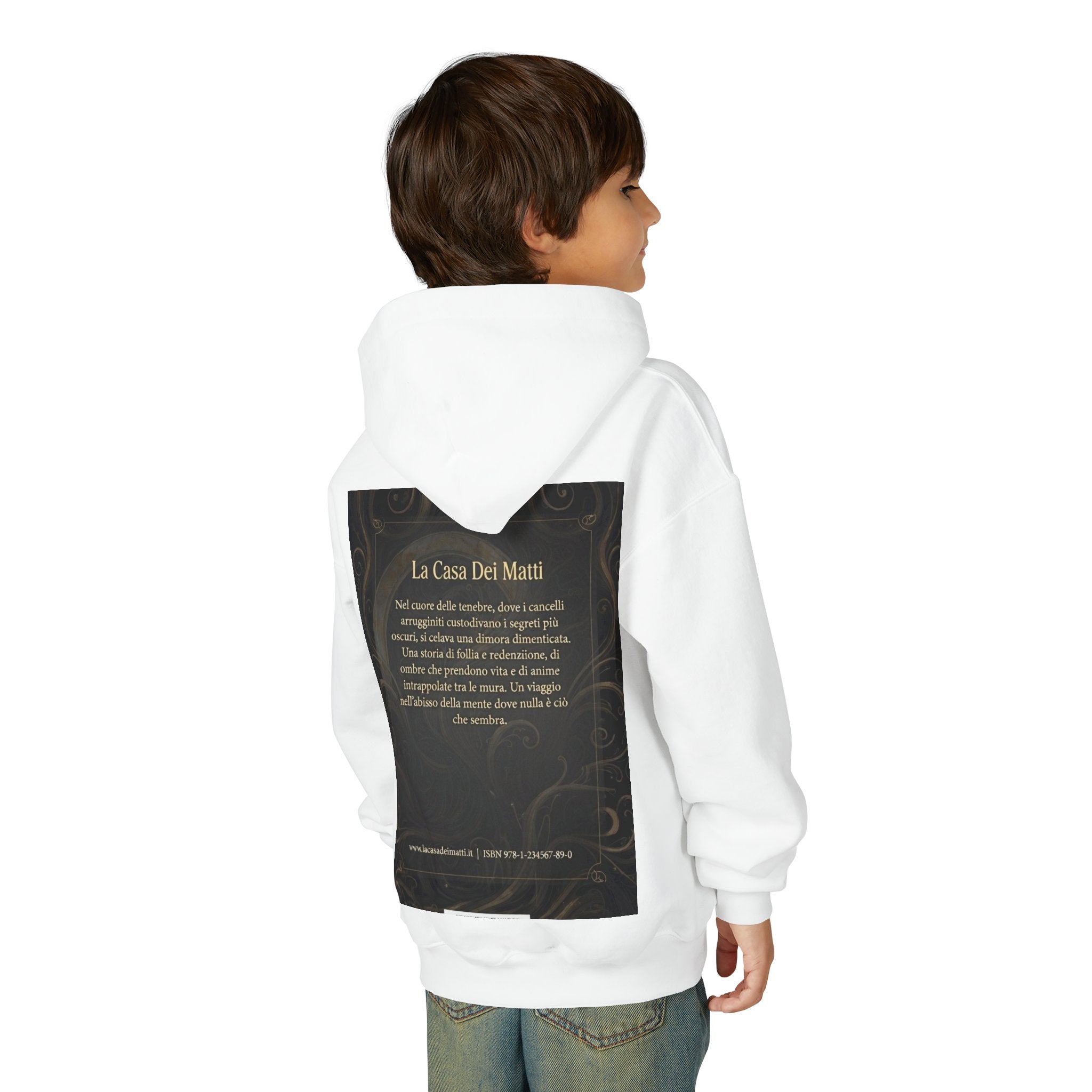 La Casa Dei Matti Hoodie — Vintage Italian Quote Graphic Youth Hoodie