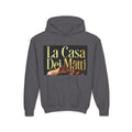 La Casa Dei Matti Hoodie — Vintage Italian Quote Graphic Youth Hoodie