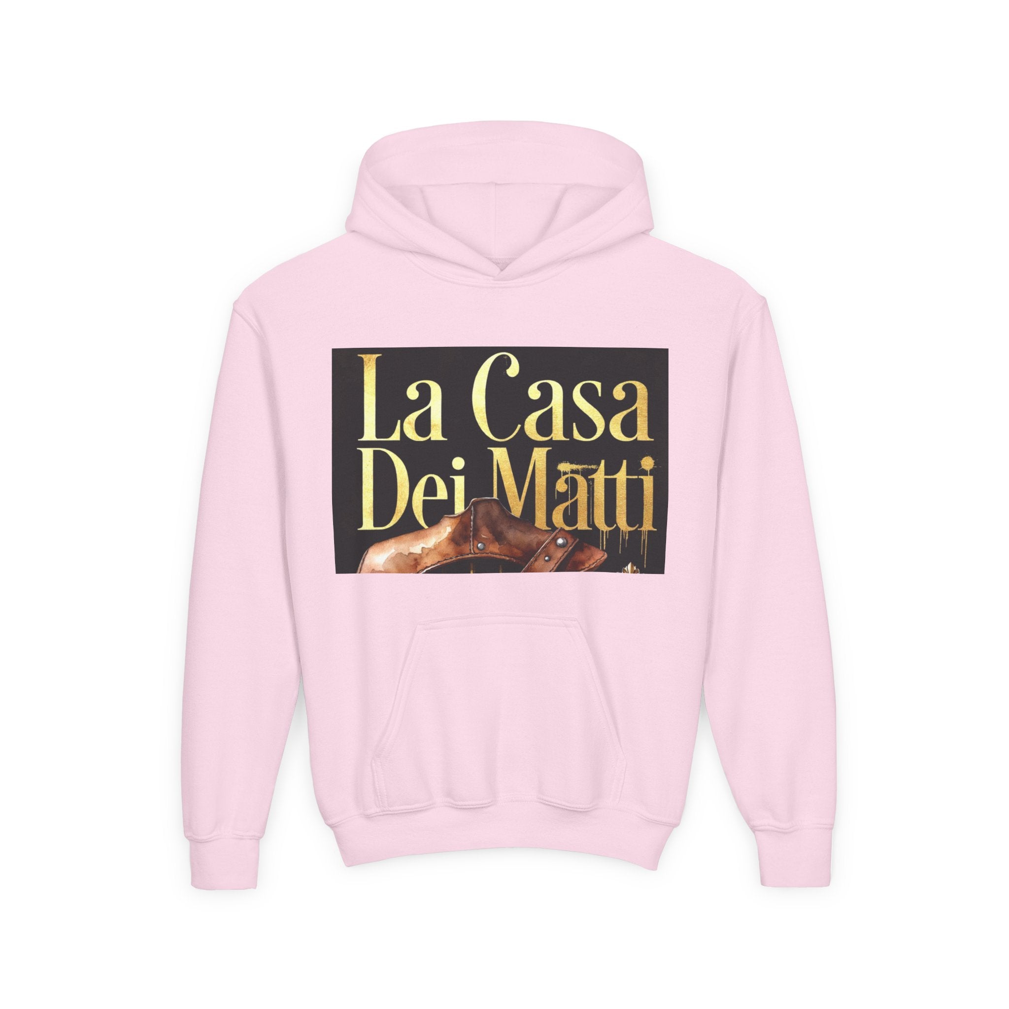 La Casa Dei Matti Hoodie — Vintage Italian Quote Graphic Youth Hoodie