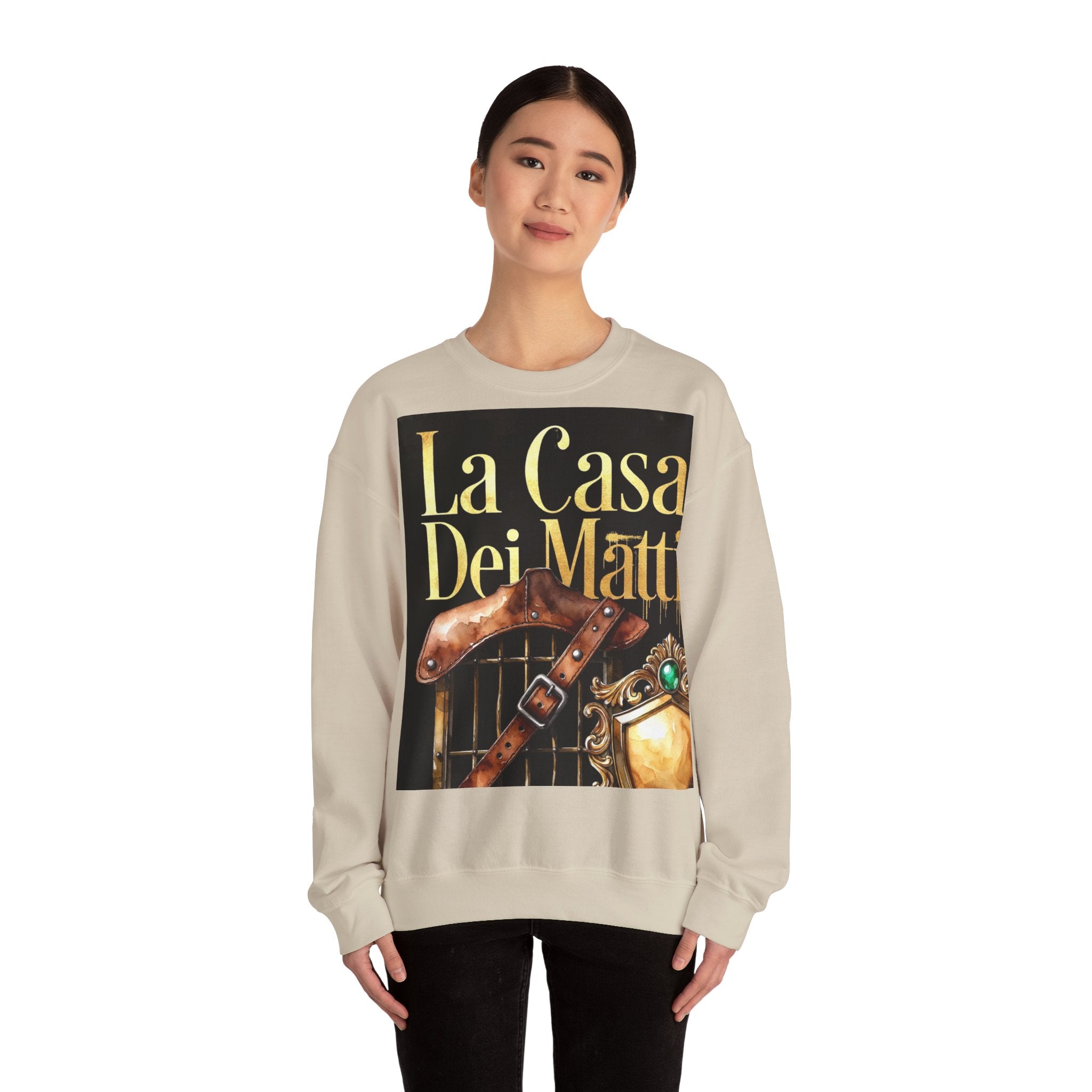 La Casa Dei Matti Crewneck Sweatshirt — Vintage Italian Gothic Graphic Pullover