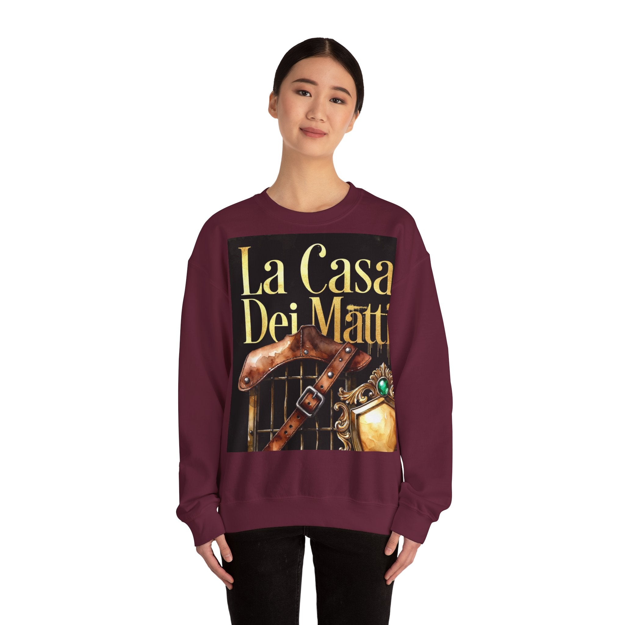 La Casa Dei Matti Crewneck Sweatshirt — Vintage Italian Gothic Graphic Pullover