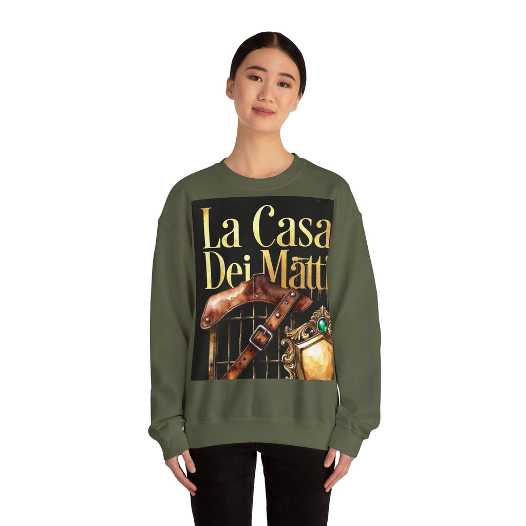 La Casa Dei Matti Crewneck Sweatshirt — Vintage Italian Gothic Graphic Pullover