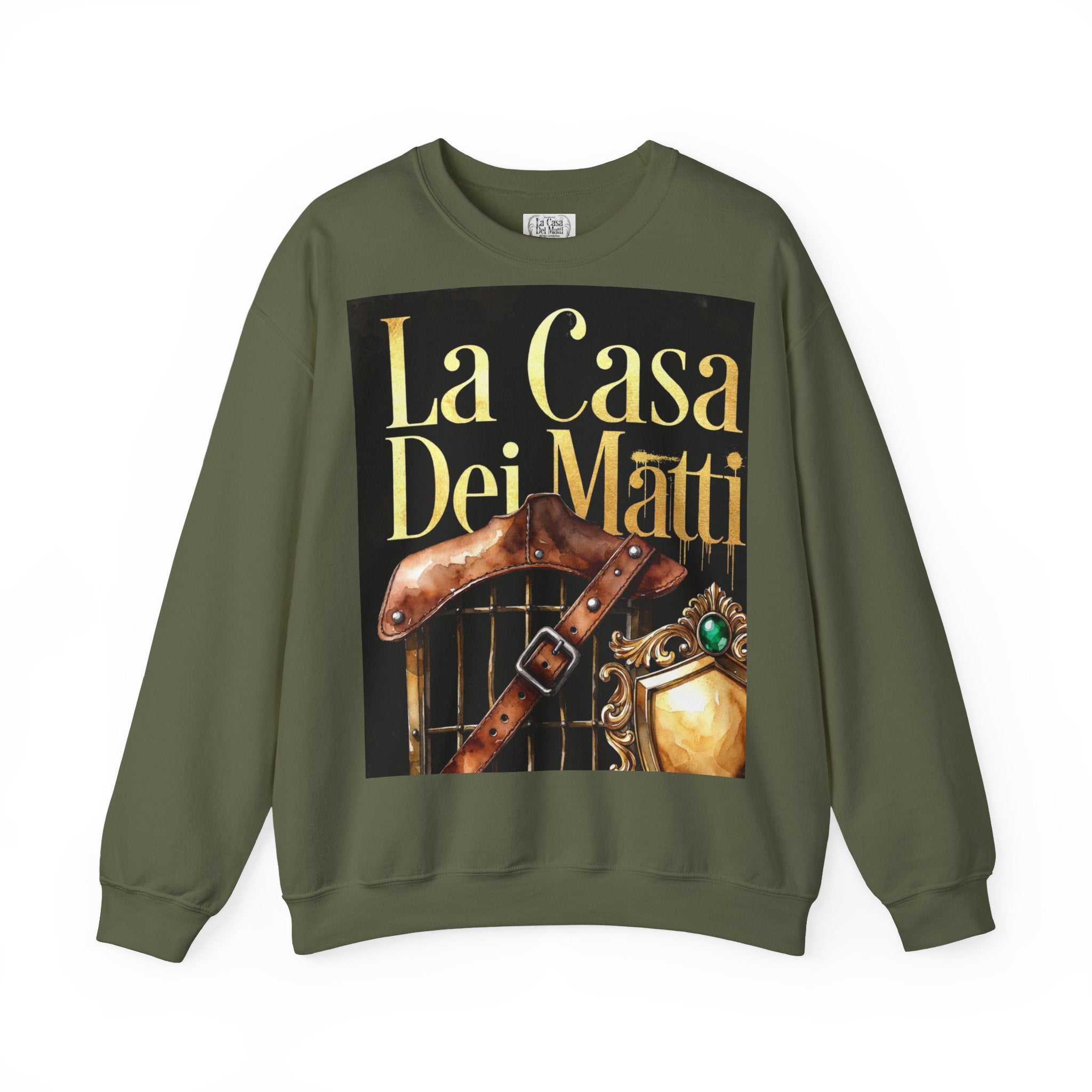 La Casa Dei Matti Crewneck Sweatshirt — Vintage Italian Gothic Graphic Pullover