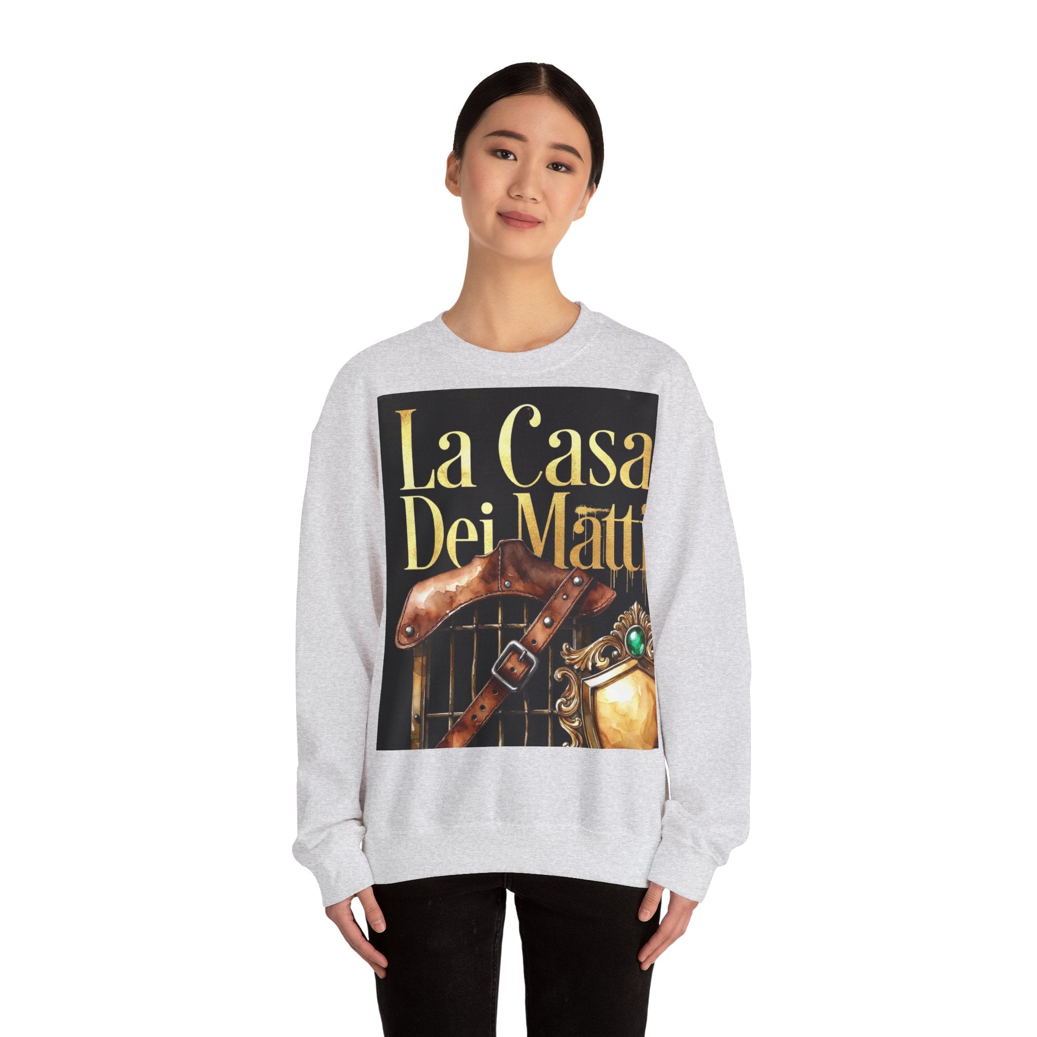 La Casa Dei Matti Crewneck Sweatshirt — Vintage Italian Gothic Graphic Pullover