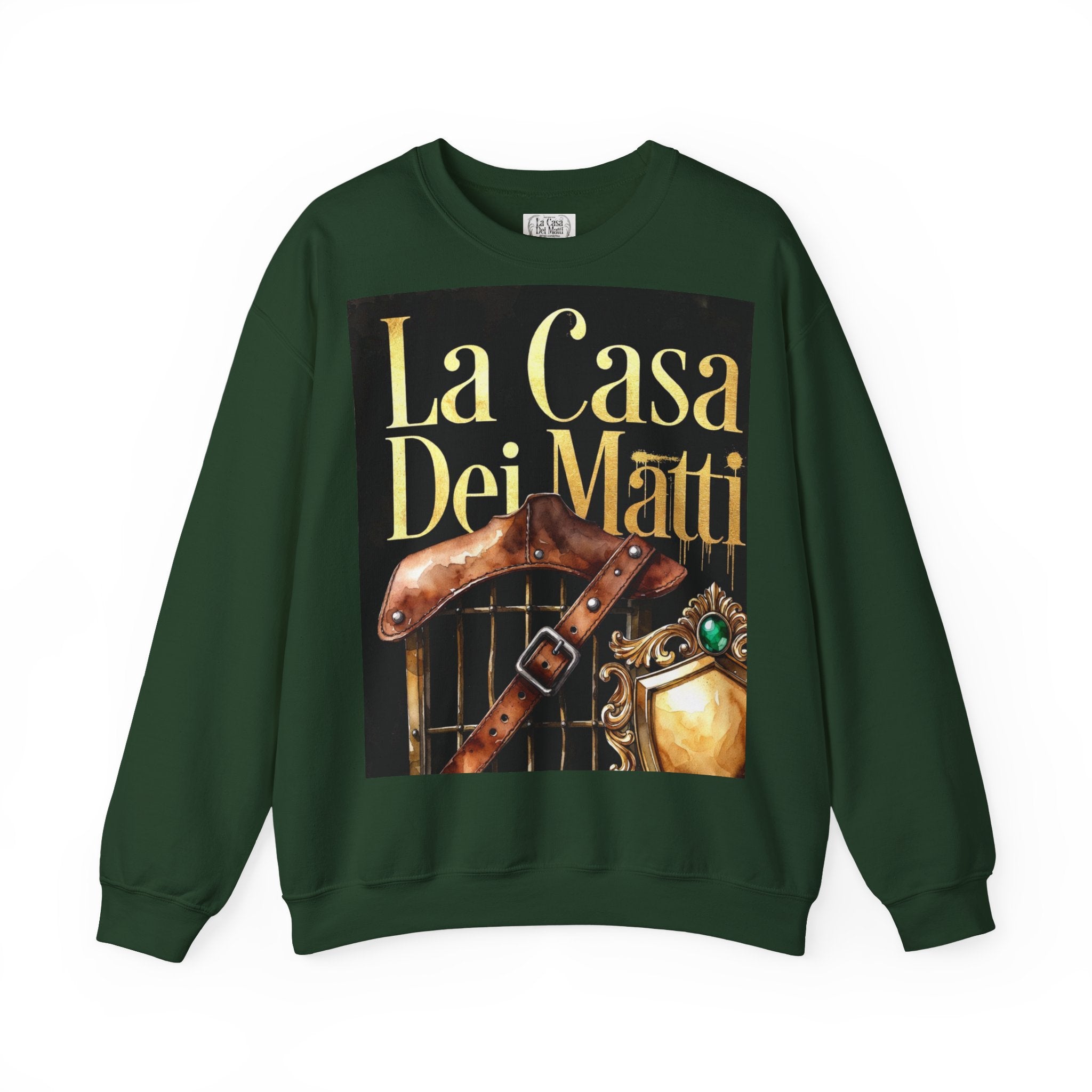 La Casa Dei Matti Crewneck Sweatshirt — Vintage Italian Gothic Graphic Pullover