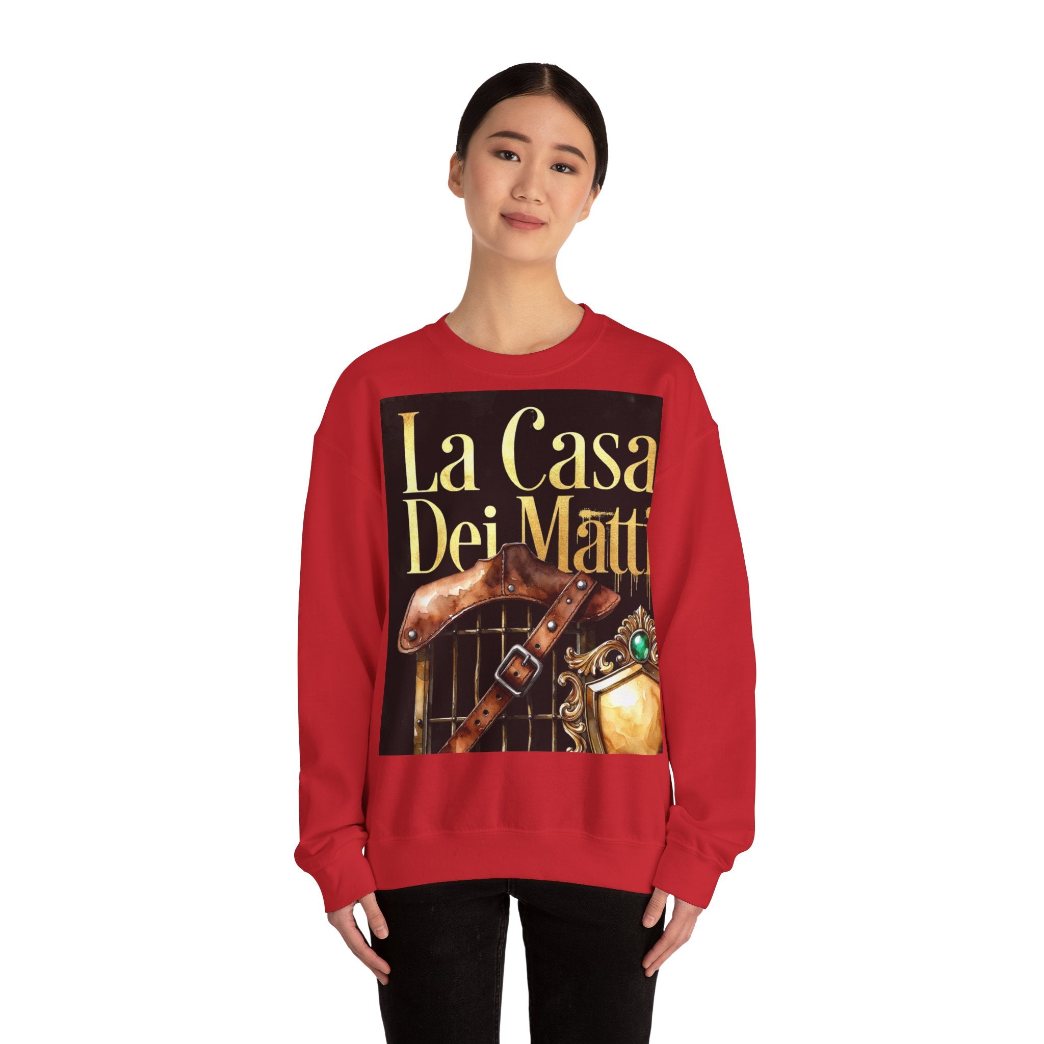 La Casa Dei Matti Crewneck Sweatshirt — Vintage Italian Gothic Graphic Pullover