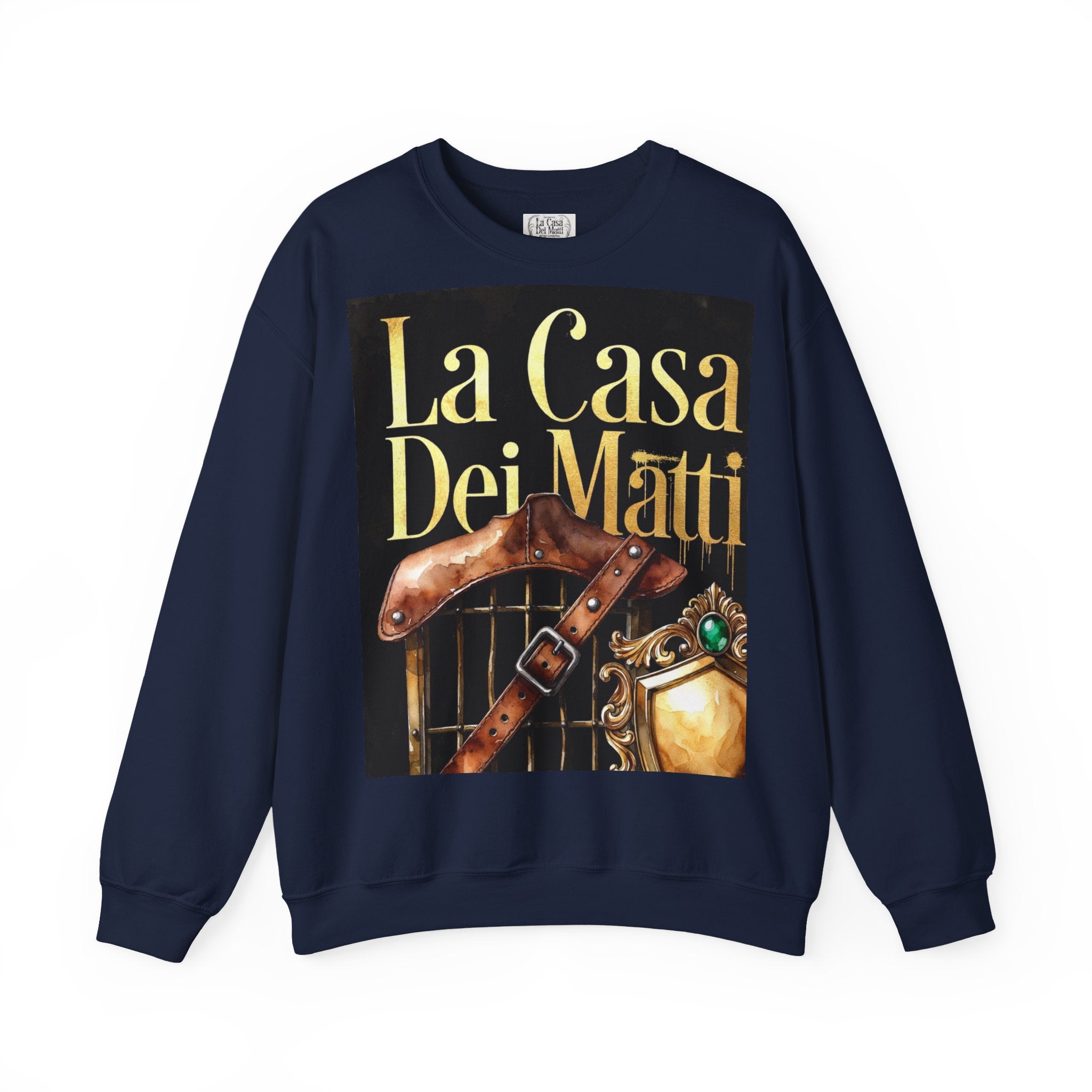 La Casa Dei Matti Crewneck Sweatshirt — Vintage Italian Gothic Graphic Pullover