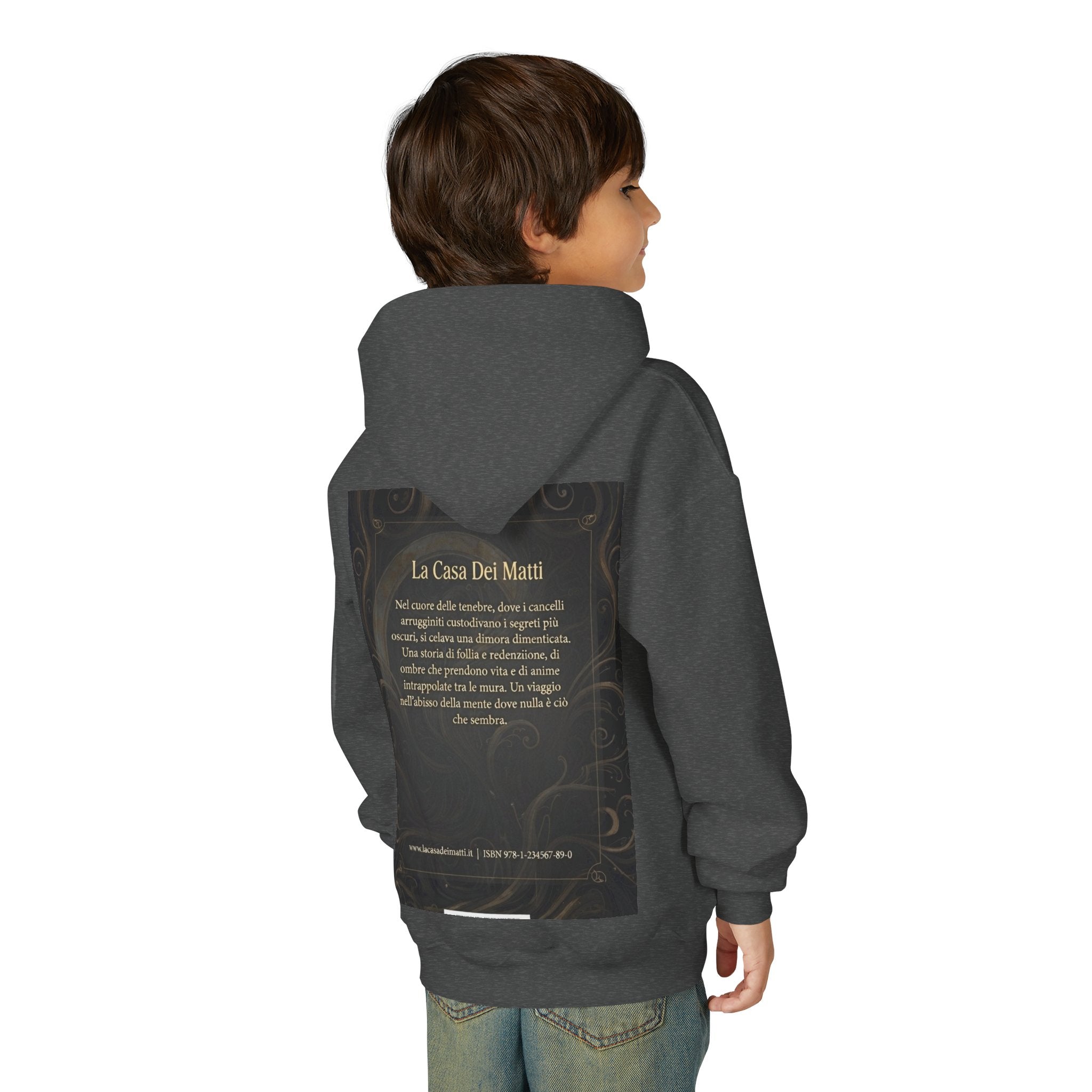 La Casa Dei Matti Hoodie — Vintage Italian Quote Graphic Youth Hoodie