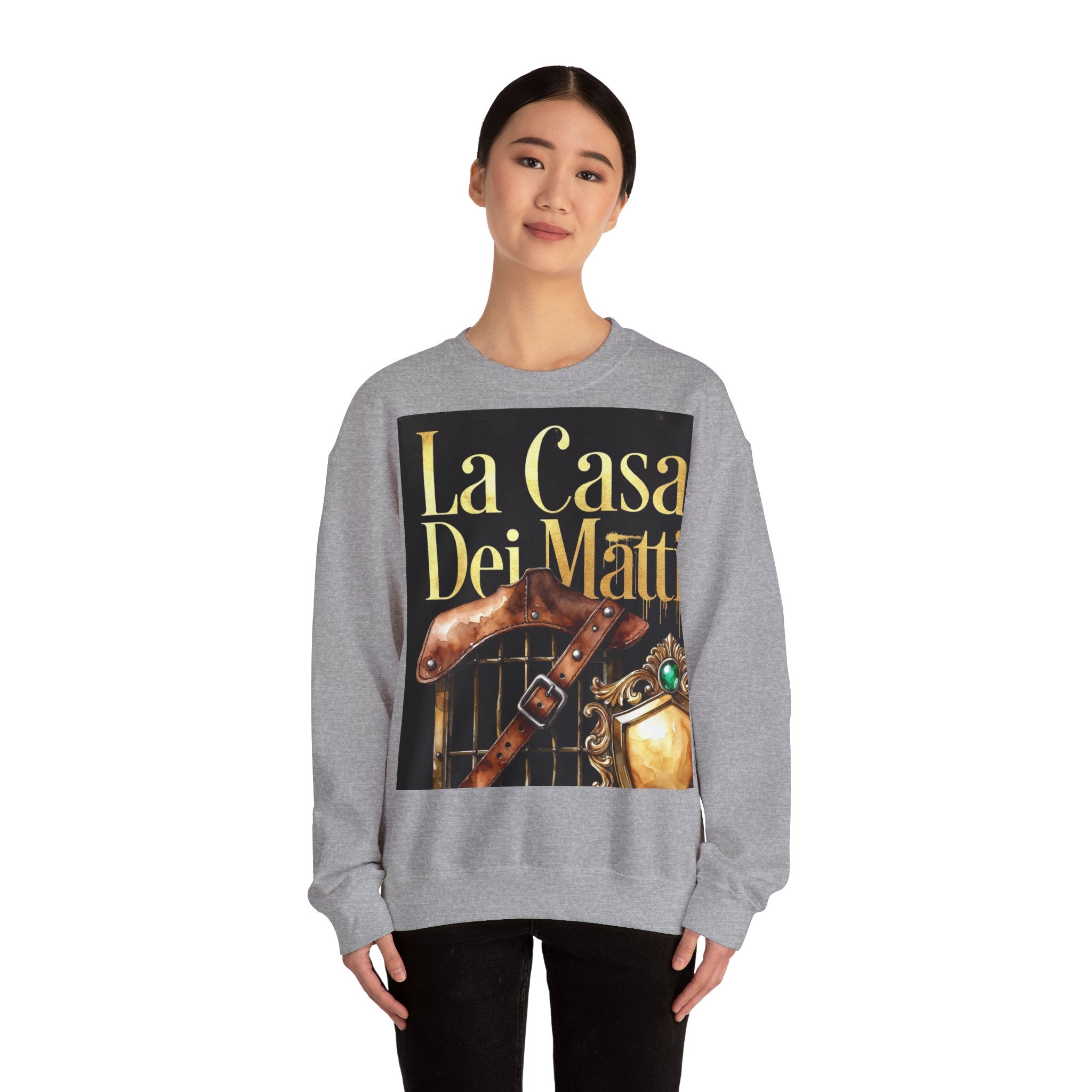 La Casa Dei Matti Crewneck Sweatshirt — Vintage Italian Gothic Graphic Pullover
