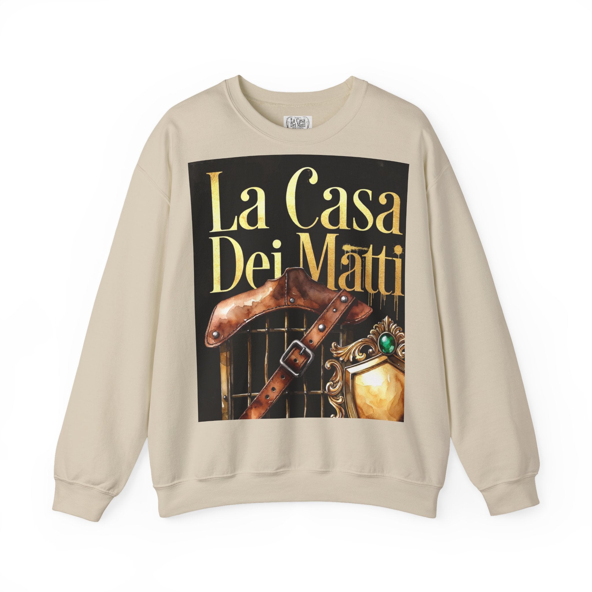 La Casa Dei Matti Crewneck Sweatshirt — Vintage Italian Gothic Graphic Pullover