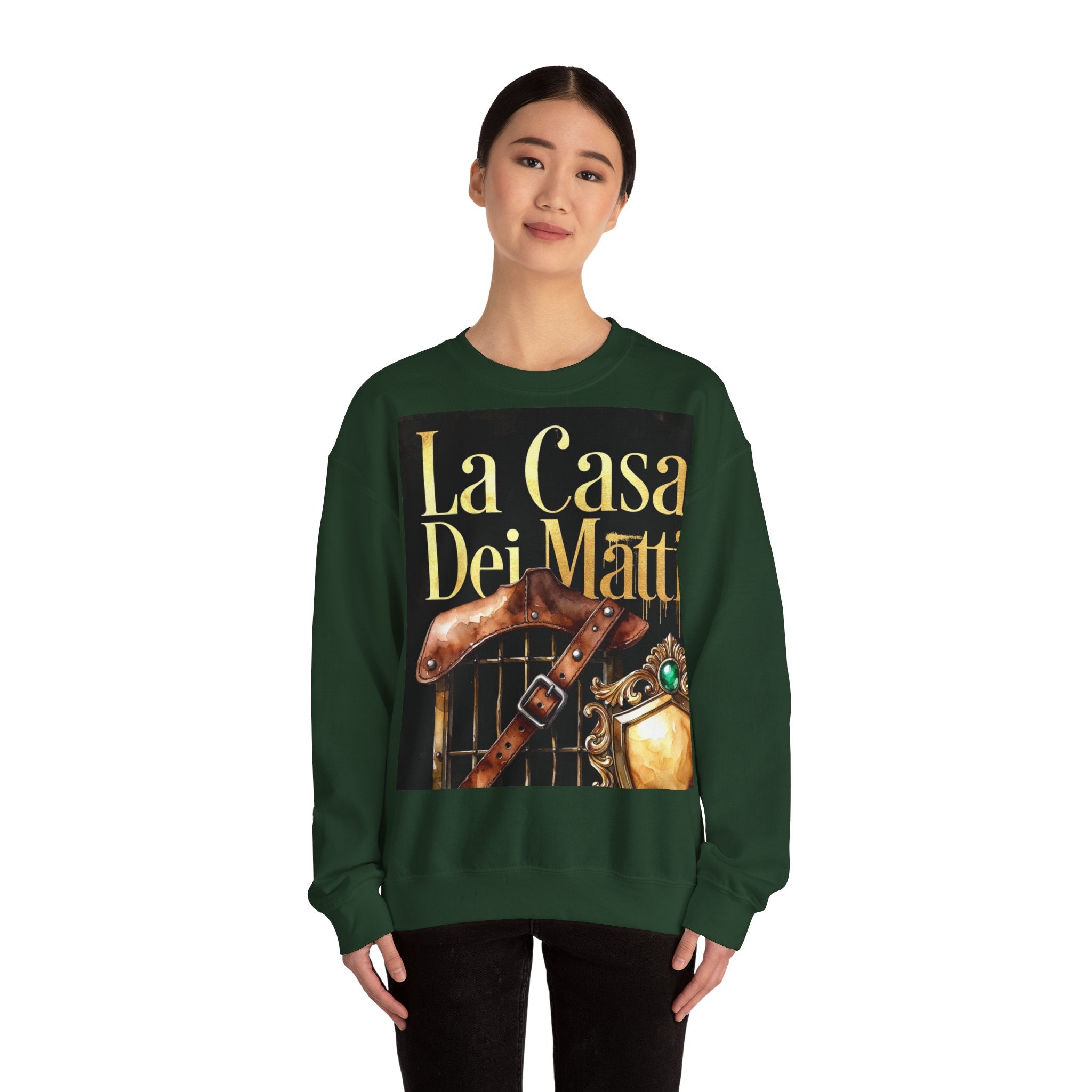 La Casa Dei Matti Crewneck Sweatshirt — Vintage Italian Gothic Graphic Pullover