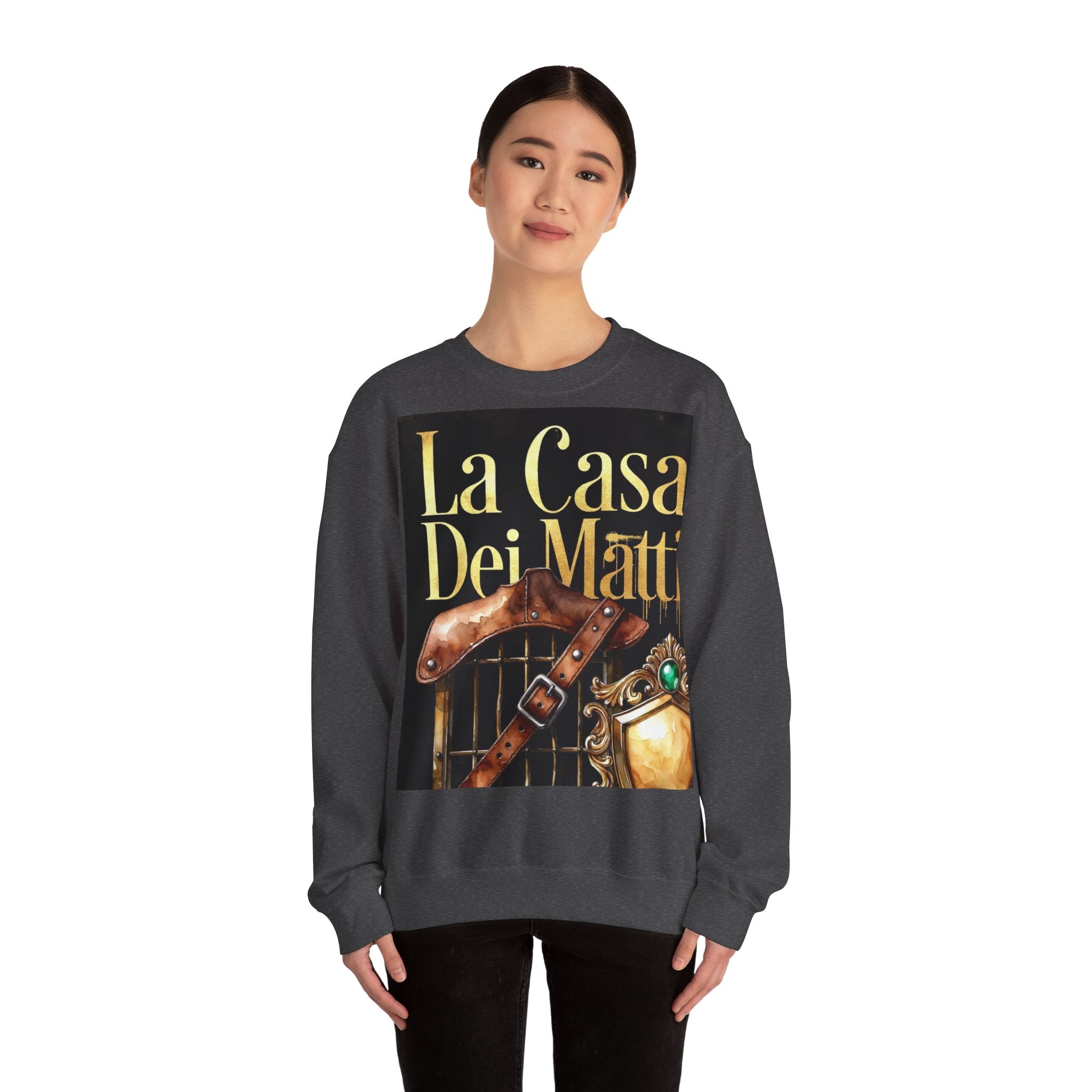 La Casa Dei Matti Crewneck Sweatshirt — Vintage Italian Gothic Graphic Pullover