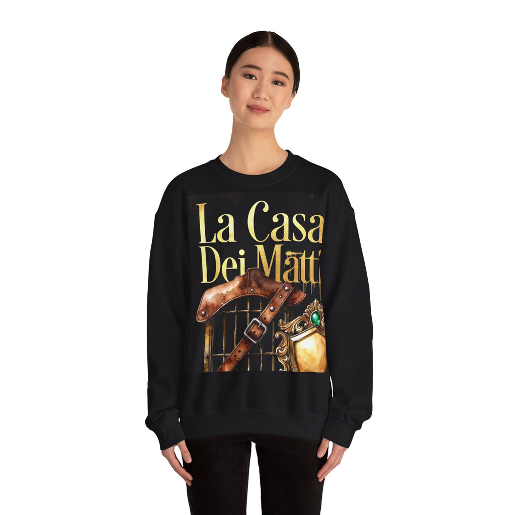 La Casa Dei Matti Crewneck Sweatshirt — Vintage Italian Gothic Graphic Pullover