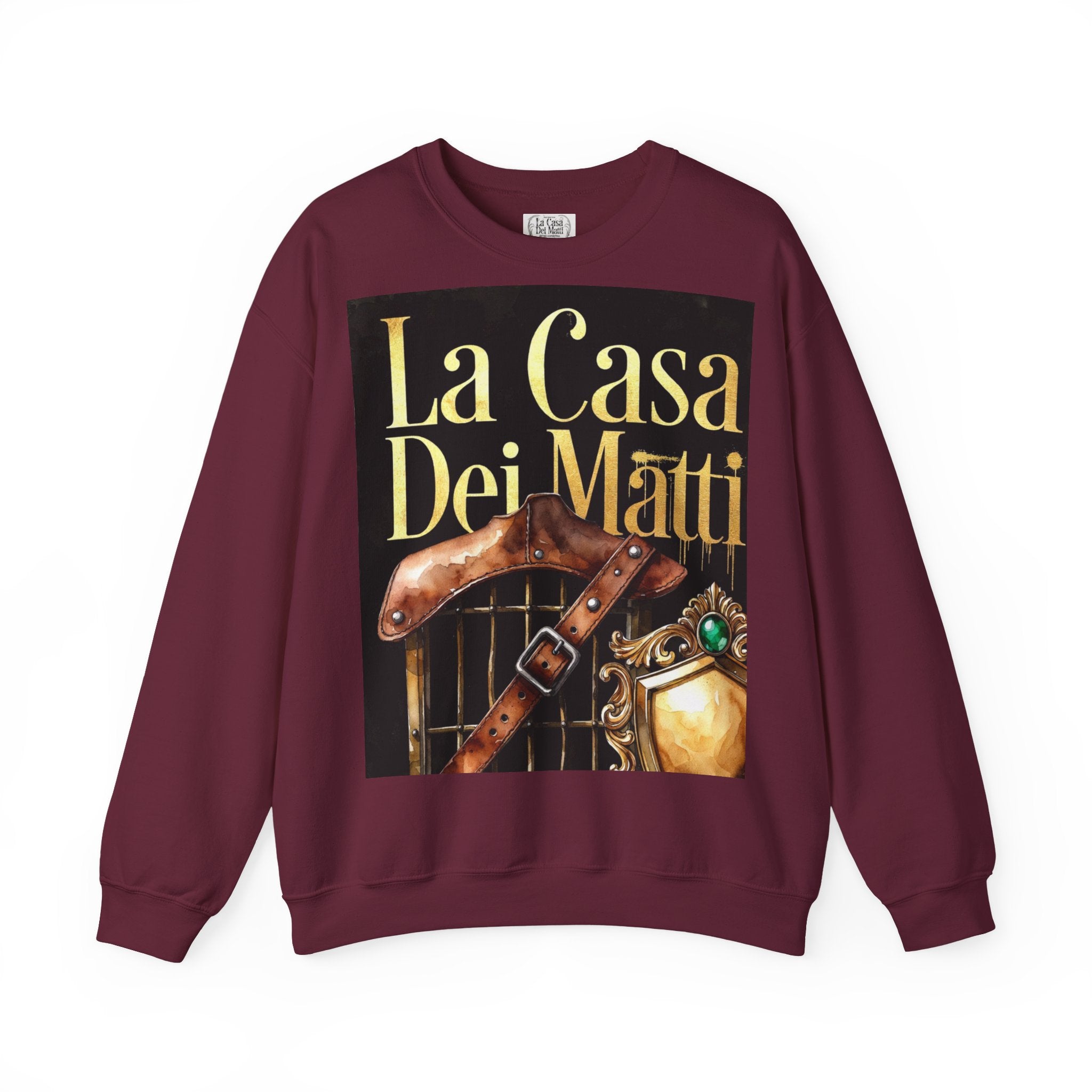 La Casa Dei Matti Crewneck Sweatshirt — Vintage Italian Gothic Graphic Pullover
